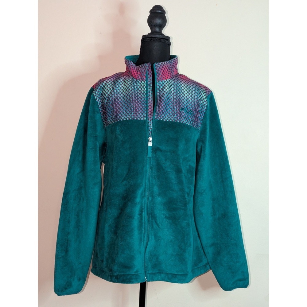 Fila Sport Women's‎ Vintage Retro Fleece Full Zip Jacket Size Large